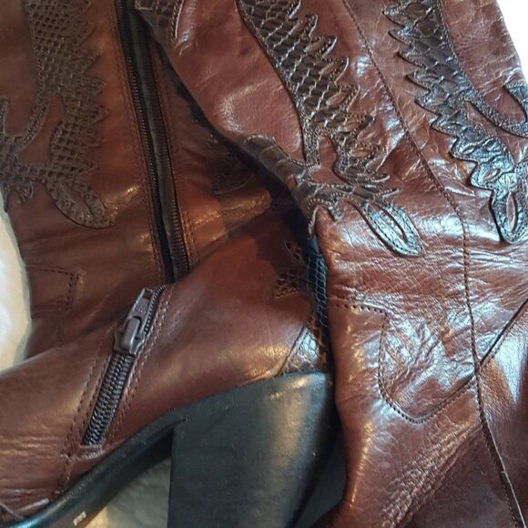 🦋Lavorazione Artigiana🦋 HANDMADE in  Italy Womens Leather Boots Size 38 - Picture 4 of 15